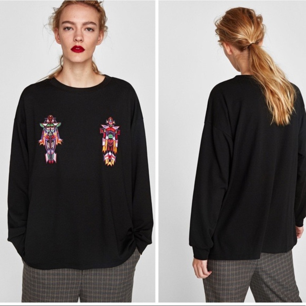 Zara Embroidered Robot Longsleeve